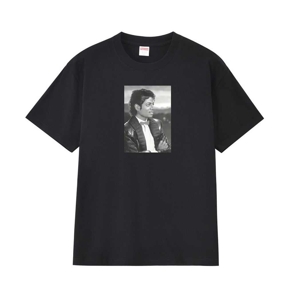 款号M185P40💰 SS17 Michael Jackson Tee迈克杰克逊图案印花短袖T恤宽松圆领t 宽松版型 采用260克精梳棉双纱 从面料到辅料全部三标齐全跟足ZP 进口松井公司浆料印花绝 - view 6
