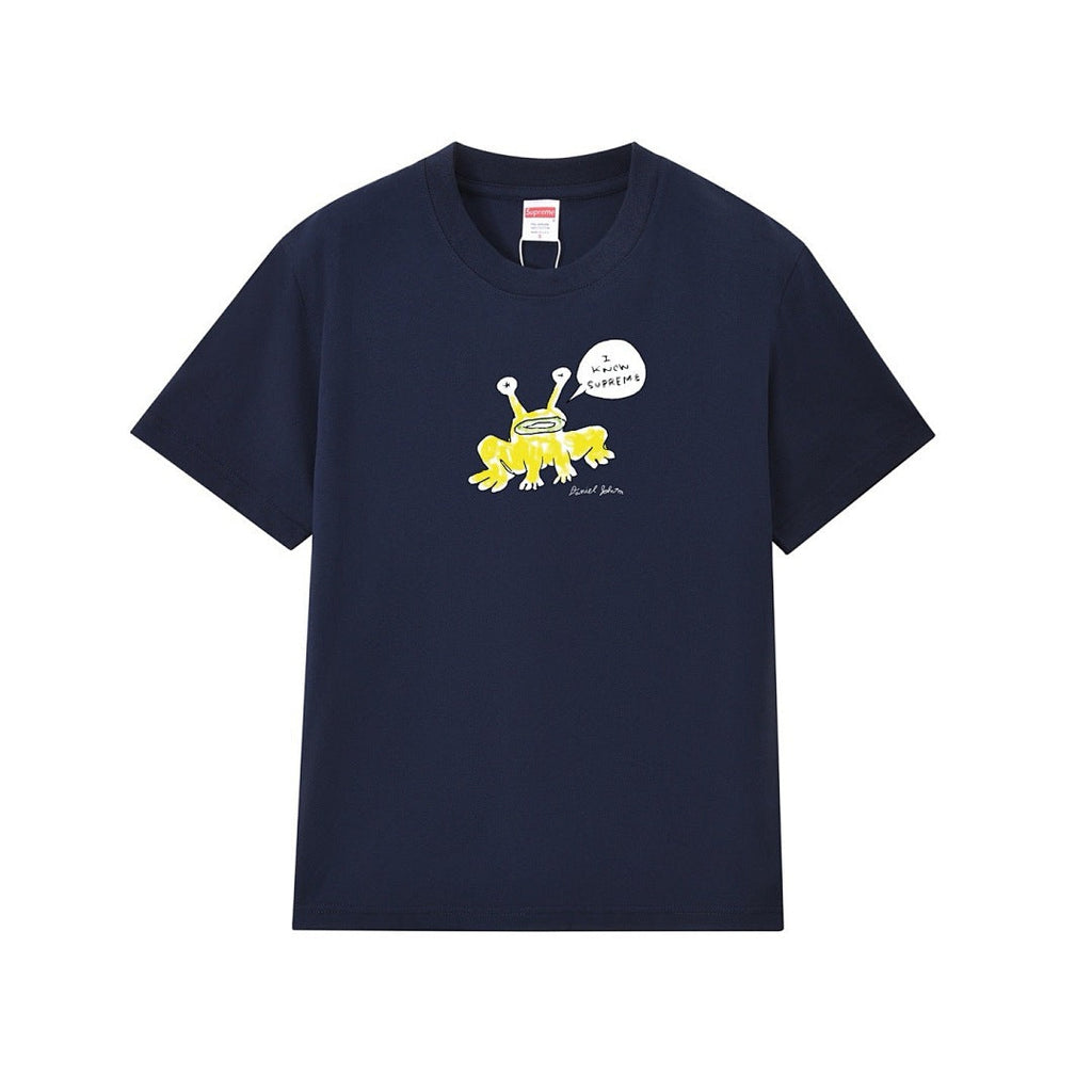 款号M189P40💰 Sup Daniel Johnston Frog Tee 联名款 外星蛙圆领卡通短袖T恤 宽松版型 采用260克精梳棉双纱 从面料到辅料全部三标齐全跟足ZP 进口松井公司浆 - view 6