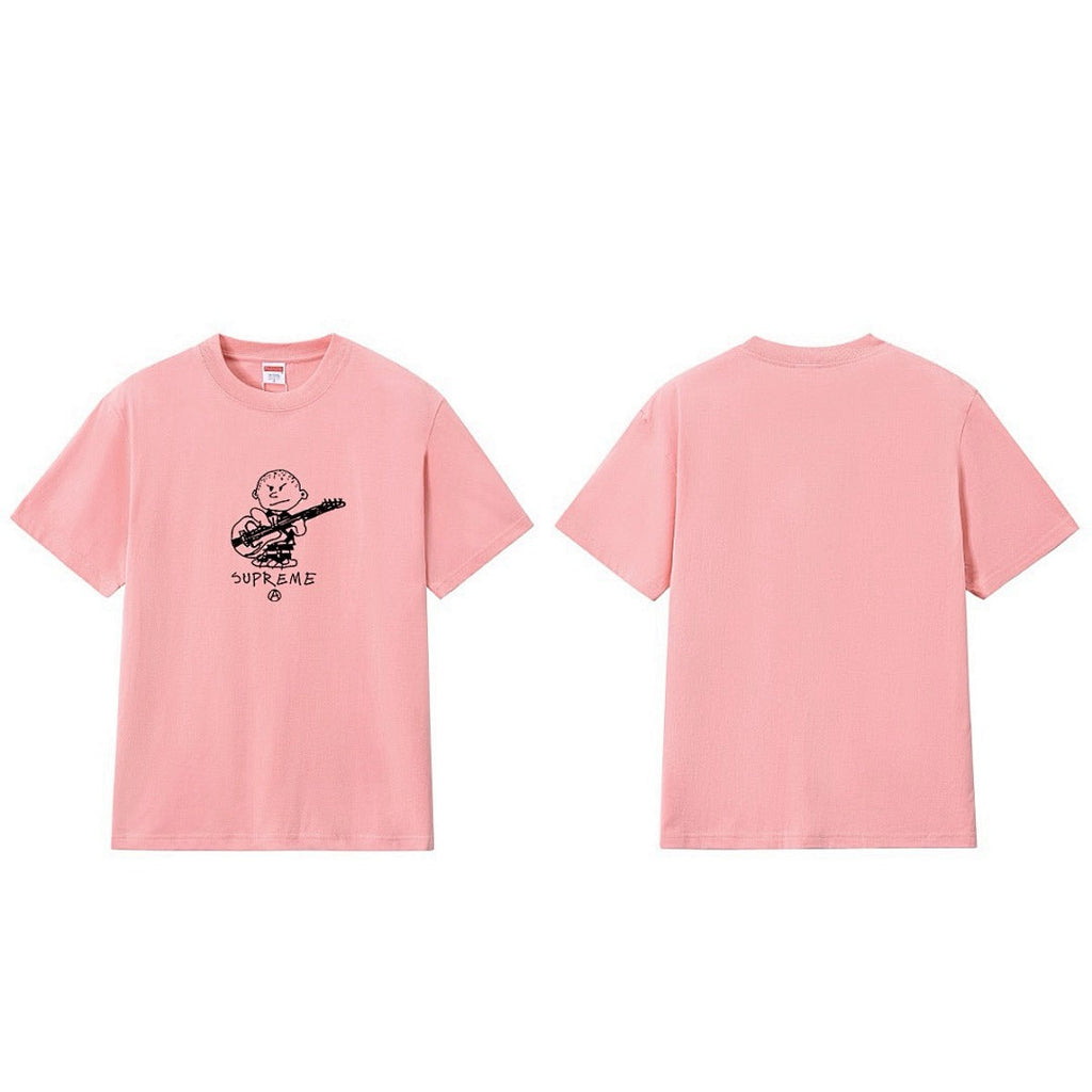 款号M196P40💰 Sup 21FW Rocker Tee 摇滚吉他手小孩卡通图案短袖T恤男女款情侣款潮 宽松版型 采用260克精梳棉双纱 从面料到辅料全部三标齐全跟足ZP 进口松井公司浆料印花 - view 1