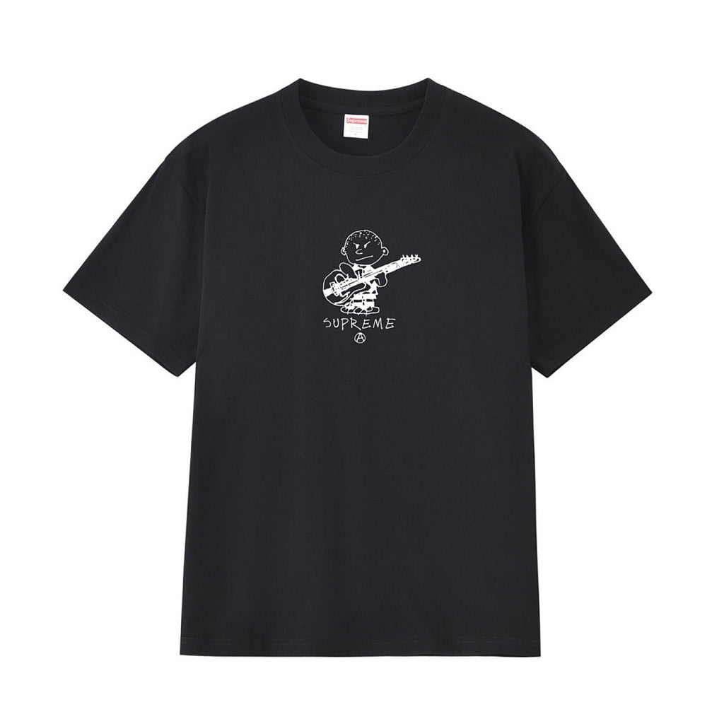 款号M196P40💰 Sup 21FW Rocker Tee 摇滚吉他手小孩卡通图案短袖T恤男女款情侣款潮 宽松版型 采用260克精梳棉双纱 从面料到辅料全部三标齐全跟足ZP 进口松井公司浆料印花 - view 9