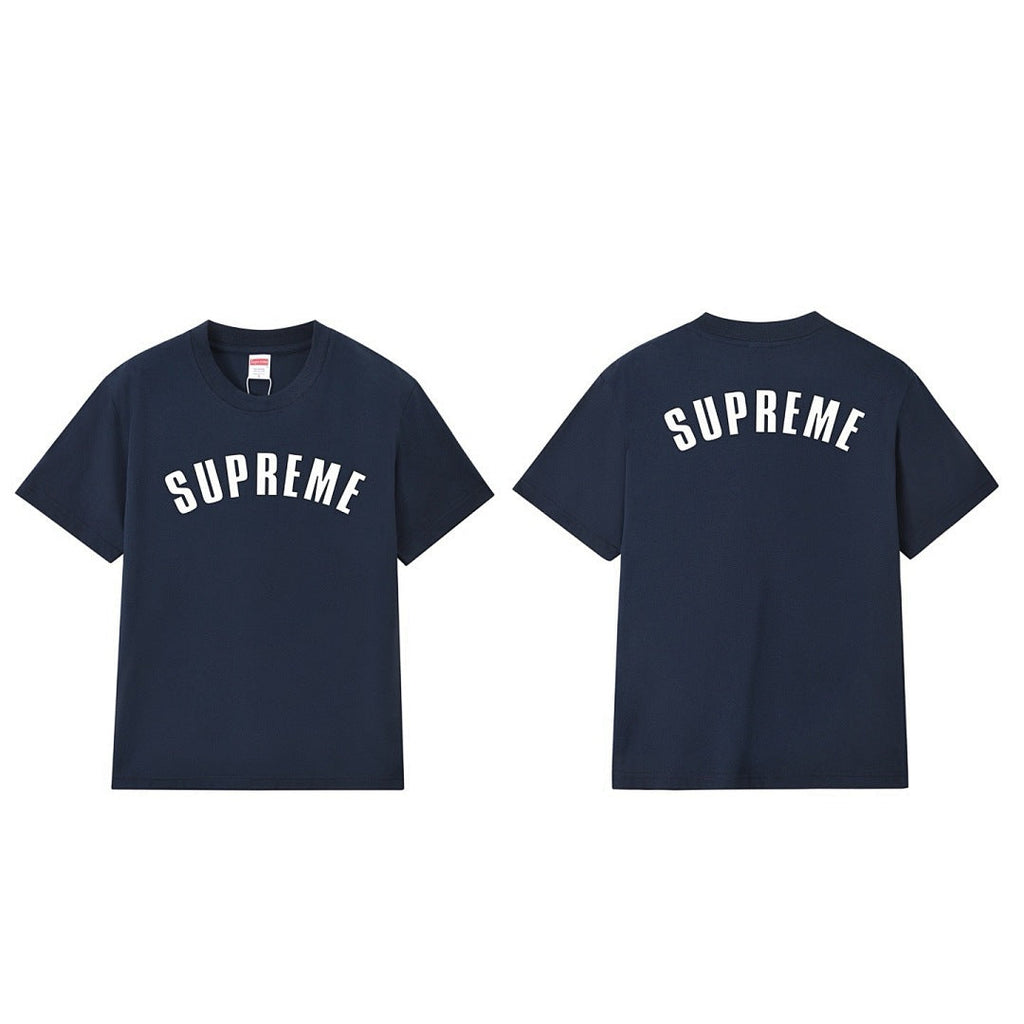 款号M200P40💰 Sup 爆裂 龟裂纹字母LOGO短袖 男女款休闲宽松T恤潮 宽松版型 采用260克精梳棉双纱 从面料到辅料全部三标齐全跟足ZP 进口松井公司浆料印花绝不开裂 整件做法采用 - view 1