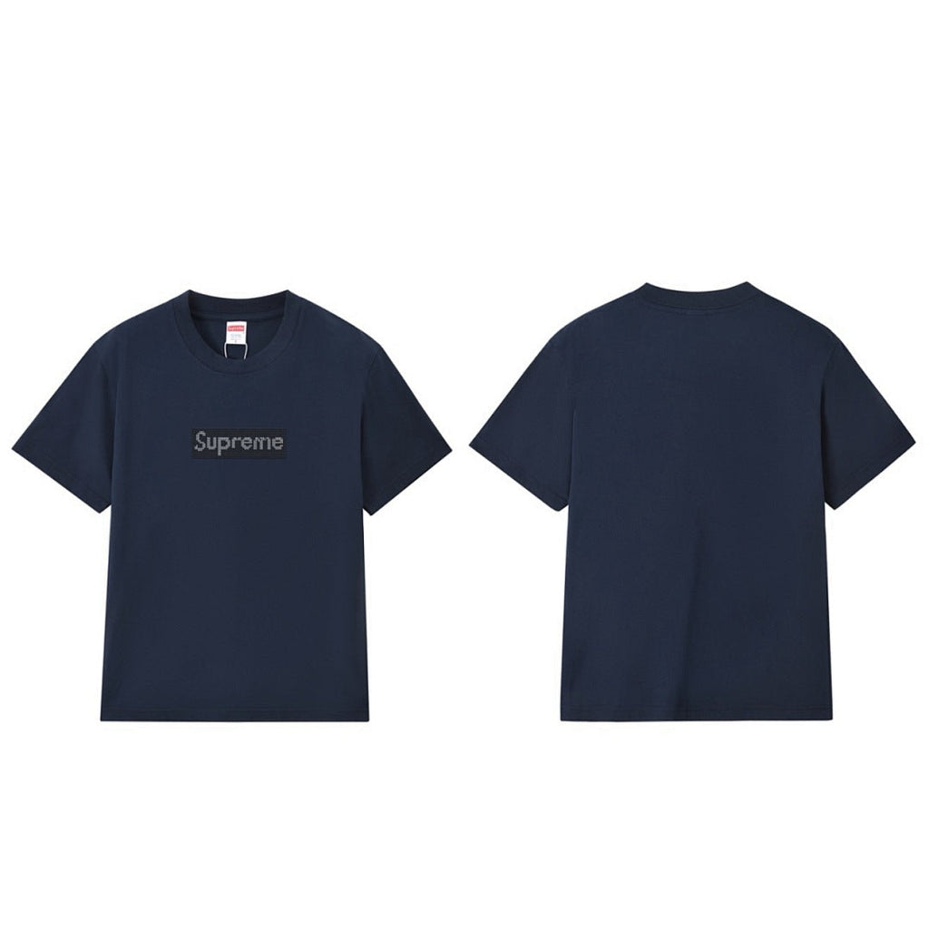 款号M235#p40💰 Supreme x Swarovski/施华洛世奇 联名款 SS19 水晶Bogo短袖美式潮流T恤 男女同款 宽松版型 采用260克精梳棉双纱 从面料到辅料全部三标齐全跟足 - view 1