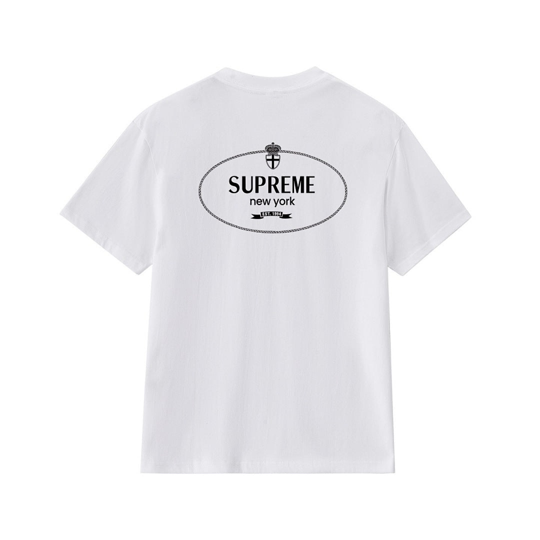 款号M249#p40💰 Supreme 24FW Crest Tee 徽章字母印花LOGO短袖T恤 宽松版型 采用260克精梳棉双纱 从面料到辅料全部三标齐全跟足ZP 进口松井公司浆料印花绝不开裂 - view 9