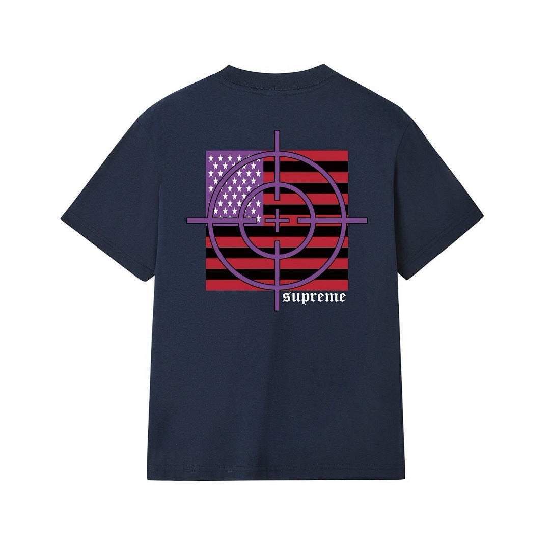 款号M252#p40💰 Supreme FW25 WEEK1 Target Tee 背面国旗迷彩印花图案圆领短袖T恤 男女同款 宽松版型 采用260克双纱纯棉 圆筒 从面料到辅料全部三标齐全跟足Z - view 3