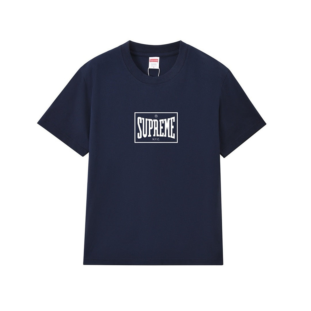 款号M254#p40💰 Supreme FW23 WEEK1 WARM UP TEE FW23 秋冬系列 纯色方格字母Logo印花圆领套头短袖美式潮流T恤 男女同款 宽松版型 采用260克双纱纯棉 - view 3