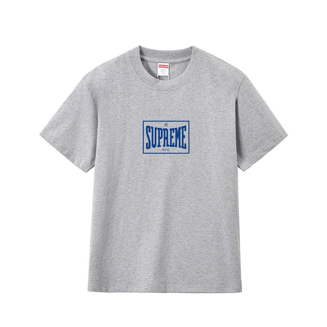 款号M254#p40💰 Supreme FW23 WEEK1 WARM UP TEE FW23 秋冬系列 纯色方格字母Logo印花圆领套头短袖美式潮流T恤 男女同款 宽松版型 采用260克双纱纯棉 - view 5