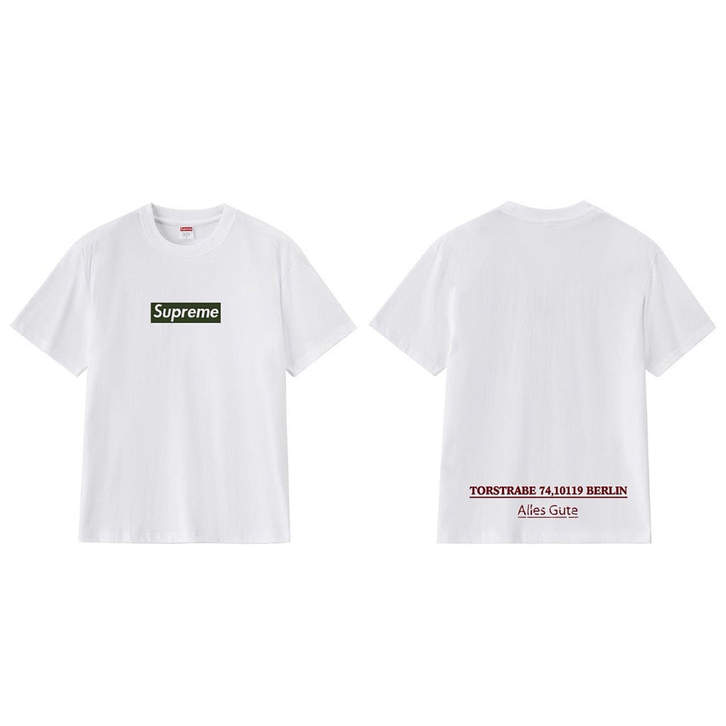 款号M268#p40💰 Supreme Week 12 柏林开业限定 Box Logo 徽标Logo圆领短袖美式潮流T恤 男女同款 宽松版型 采用260克双纱纯棉 圆筒 从面料到辅料全部三标齐全跟 - view 1