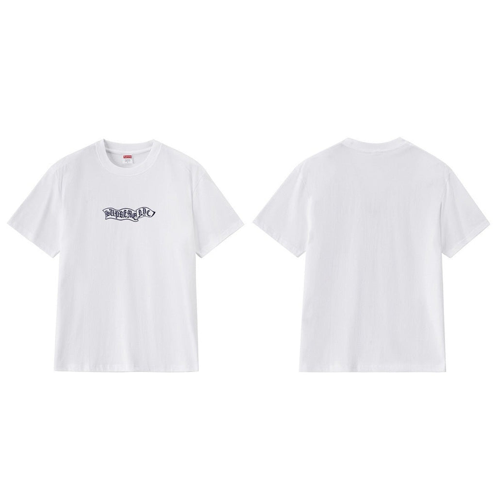 款号M269#p40💰 Supreme FW23 WEEK4 BANNER S/S TOP 旗帜Logo刺绣圆领短袖美式潮流T恤 男女同款 宽松版型 采用260克双纱纯棉 圆筒 从面料到辅料全部三 - view 9