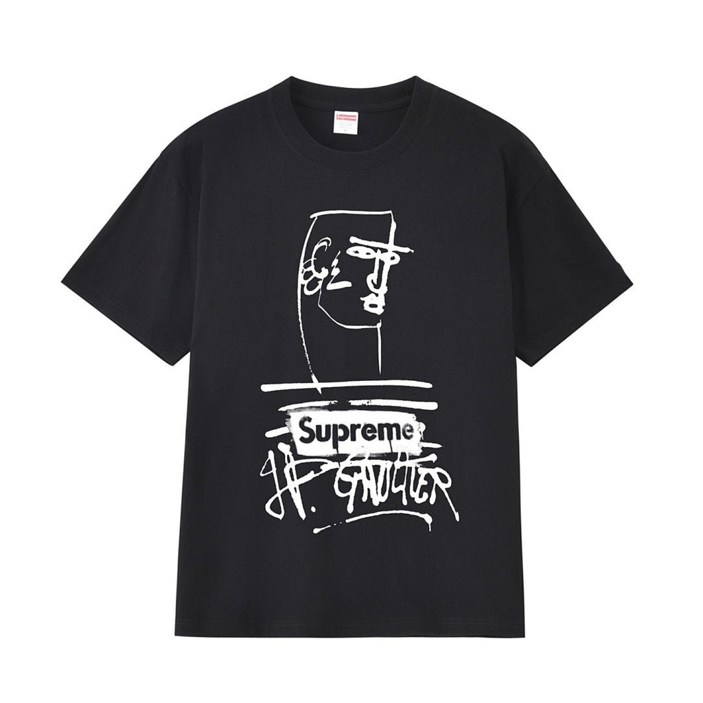 款号M277#p40💰 Supreme SS19 x Jean Paul Gaultier Tee Black 联名款 涂鸦印花短袖美式潮流T恤 男女同款 宽松版型 采用260克精梳棉双纱 从面料 - view 8