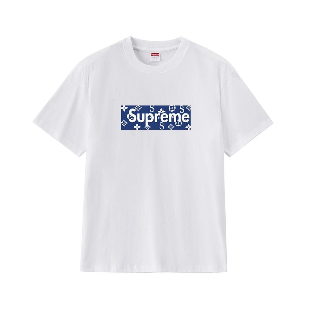 款号M376#p40💰 （市场最高版本欢迎对比） Supreme 美式潮牌夏装黑白双色纯棉前胸英文字母印花圆领短袖t恤 男女同款 宽松版型 采用260克双纱纯棉 圆筒 从面料到辅料全部三标齐全跟足Z - view 7