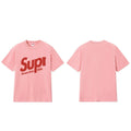 款号M404#p40💰 Supreme Week 12 Intarsia Spellout S/S Top 徽标Logo印花宽松短袖美式潮流T恤 男女同款 宽松版型 采用260克双纱纯棉 圆筒 从面 - view 1