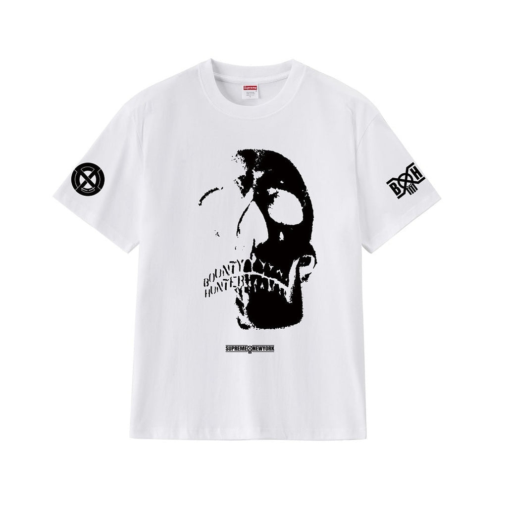 款号M413#p40💰 Supreme x BOUNTY HUNTER 联名款 FW23 WEEK6 SKULLS TEE 骷髅头印花圆领短袖美式潮流T恤 男女同款 宽松版型 采用260克双纱纯棉 - view 8