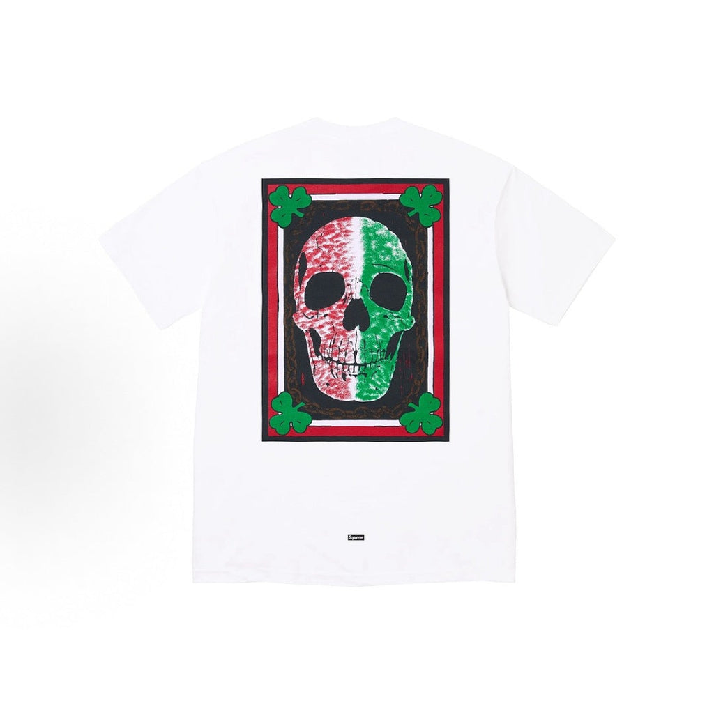 款号M450#p40💰 Supreme × Mike Kelley 联名款 SS26 WEEK8 Banner Tee 背面骷髅三叶草印花短袖T恤 男女同款 宽松版型 采用260克双纱纯棉 圆筒 - view 5